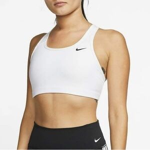Nike Dri-FIT White Medium Support Non Padded Razorback Sports Bra Size Medium